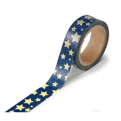 Washi Tape Azul con Estrella Dorada